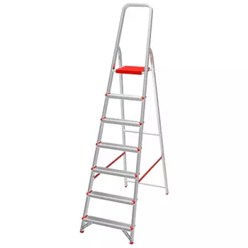 стремянка односекционная НОВАЯ ВЫСОТА Серия 300 7 ступеней алюминиевая