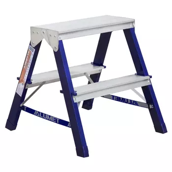 стремянка стальная АЛЮМЕТ двухсторонняя 2 ступени