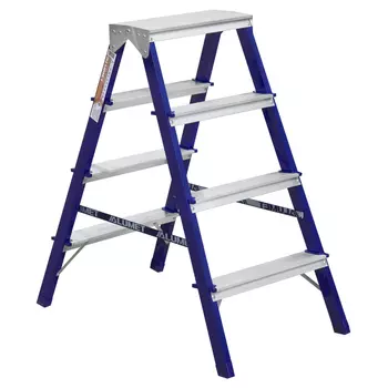 стремянка стальная АЛЮМЕТ двухсторонняя 4 ступени