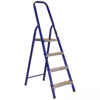 стремянка стальная АЛЮМЕТ с алюминиевыми ступенями 4 ступени