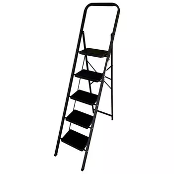 стремянка стальная АЛЮМЕТ с противоскользящими наколаками 5 ступеней