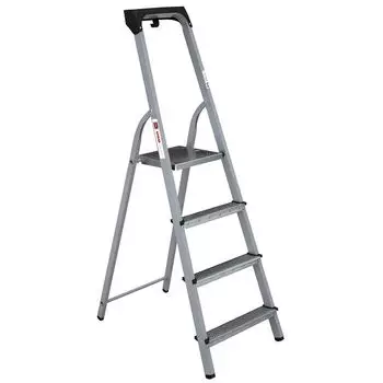 стремянка стальная UGO LOKS 4 ступени с лотком для инструментов