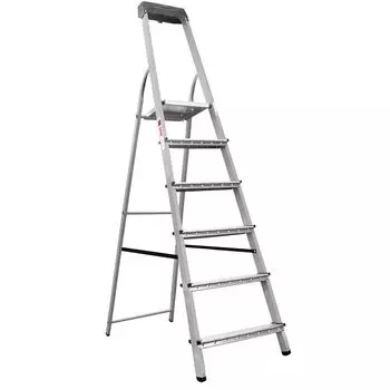 стремянка стальная UGO LOKS 6 ступеней с лотком для инструментов