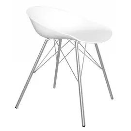 стул 455х465х600мм белый/хром лак