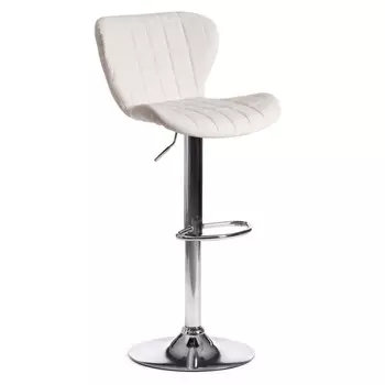 стул барный AVIONIC металл/экокожа белый/хром