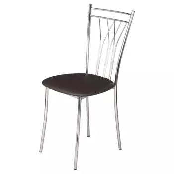 стул ПРЕМЬЕР 460х410мм шоколадный/хром-зеркало иск. кожа