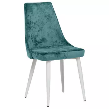 стул Leset Эби люкс 490х580х935мм аквамарин/белый велюр