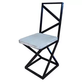 стул Лофт 880х375х375мм металл дерево пвх черный-серый