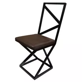стул Лофт 880х375х375мм металл дерево пвх черный-шоколадный