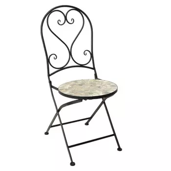 стул садовый складной KOOPMAN MOSAIC 38х90см бежевый сталь/керамика