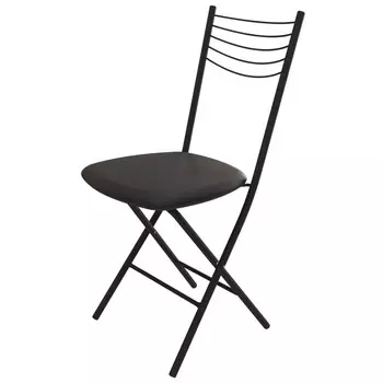 стул складной СИГМА 535х405х850мм черный искусственная кожа/металл