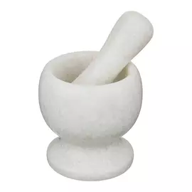 ступка с пестиком AGNESS 9х10см мрамор белый