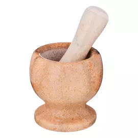 ступка с пестиком AGNESS 9х10см мрамор бежевый