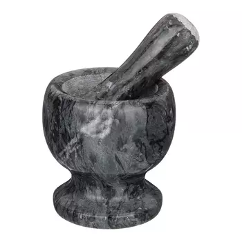 ступка с пестиком AGNESS 9х10см мрамор черный