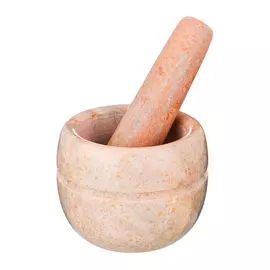 ступка с пестиком AGNESS 9х7см мрамор бежевый