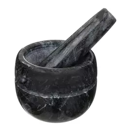ступка с пестиком AGNESS 9х7см мрамор черный