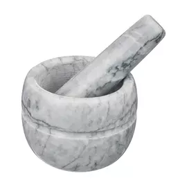 ступка с пестиком AGNESS 9х7см мрамор серый