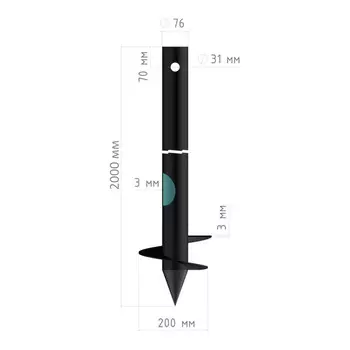 свая винтовая сварная СВС 76x2000мм