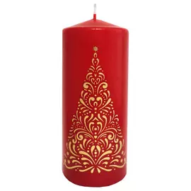 свеча Deco Christmas Ель 12х5,6см бордовая