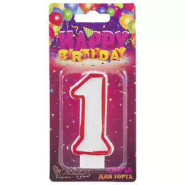 свеча для торта ВОЛШЕБНАЯ СТРАНА Цифра 1 7,5х5х1,2см 0,2ч/г без аромата