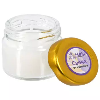 свеча HELP Цитронелла 10ч/г стеклянная банка