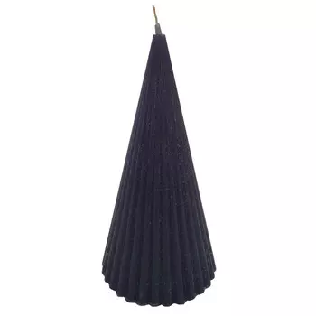 свеча Конус рифленый 8х16см графит 15ч/г без аромата