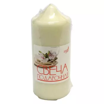 свеча-столбик 5х15см 14ч/г кремовая без аромата