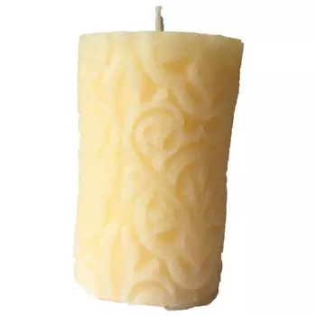 свеча-столбик Барокко 10х6см белая 24ч/г без аромата