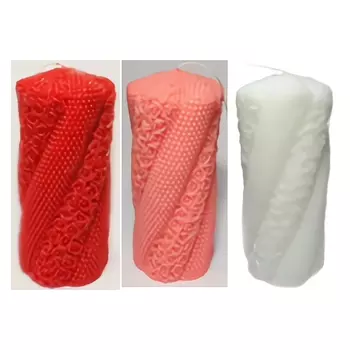 свеча-столбик Грация 15х7см красная 16ч/г без аромата