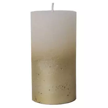 свеча-столбик HOME INTERIORS Рустик 6х11см 25ч/г белый-золото без аромата