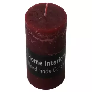 свеча-столбик HOME INTERIORS Рустик 6х16см 25ч/г бордовая без аромата