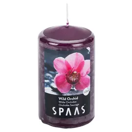 свеча-столбик SPAAS Дикая орхидея 6х10см 25ч/г ароматизированная