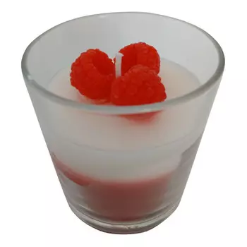 свеча в стакане Десерт Малина микс 8х8см 16ч/г ароматизированная