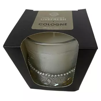 свеча в стакане LIVEFRESH Cologne 6,5х6см 35ч/г ароматизированная