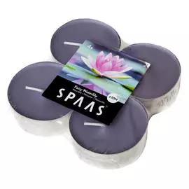 свечи чайные SPAAS Макси Волшебная кувшинка 4шт 6х2,4см 10ч/г ароматизированная