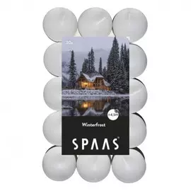 свечи чайные SPAAS Морозная зима 30шт. 4х1,6см 4,5ч/г ароматизированные