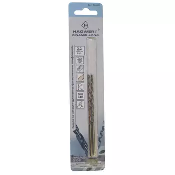 сверло по металлу HAGWERT 3,2х106мм 2шт