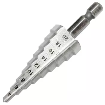 сверло по металлу, твердому пластику RAGE by VIRA 4-20х75мм ступенчатое