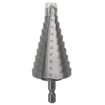 сверло по металлу VIRA ступенчатое с шестигранным хвостовиком 9-36мм