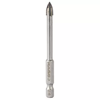 сверло по стеклу и керамике RAGE by VIRA 6х77мм Quadro-X HEX