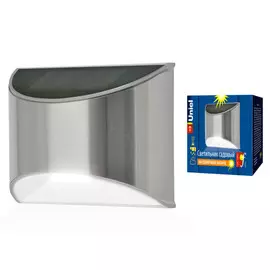 светильник фасадный на солнечной батарее UNIEL Superbrigt 5Вт IP44 серебро