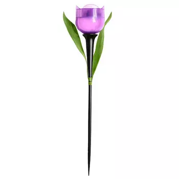 светильник на солнечной батарее UNIEL Purple Tulip 30,5см пластик фиолетовый