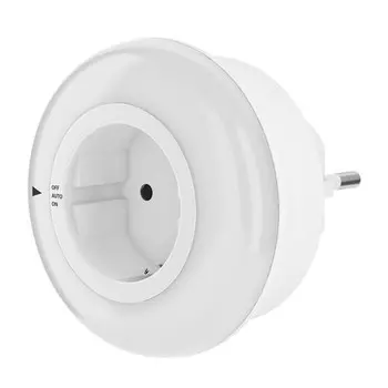 светильник ночник светодиодный сетевой Фотон 1Вт LED с розеткой белый