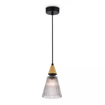 светильник подвесной AMBRELLA High Light E14 40Вт черный/светлое дерево/дымчатый