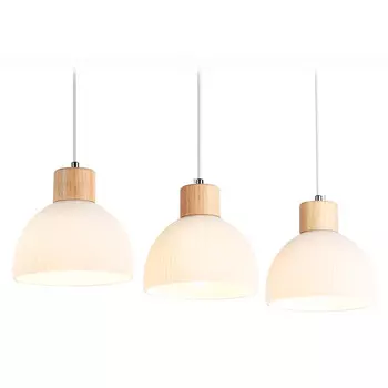 светильник подвесной AMBRELLA Traditional 3х40Вт E27 белый матовый светлое дерево