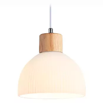 светильник подвесной AMBRELLA Traditional 40Вт E27 белый матовый светлое дерево