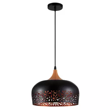 светильник подвесной DE FRAN Ажур Е27 1х60Вт металл дерево металл+дерево