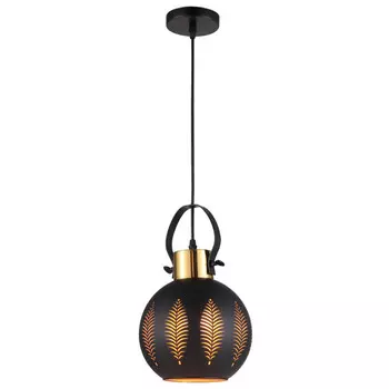 светильник подвесной DE FRAN Лист Е27 1х60Вт металл черный золото