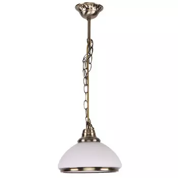 светильник подвесной DE FRAN Марианна Е27 1х60Вт стекло белый + цепь