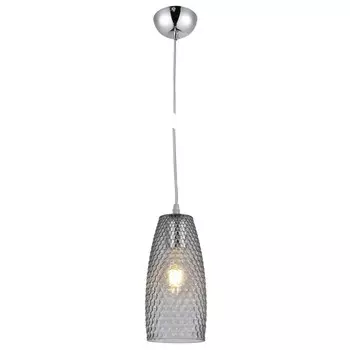 светильник подвесной DE FRAN Paris Е27 1х60Вт хром+ дымчатое стекло